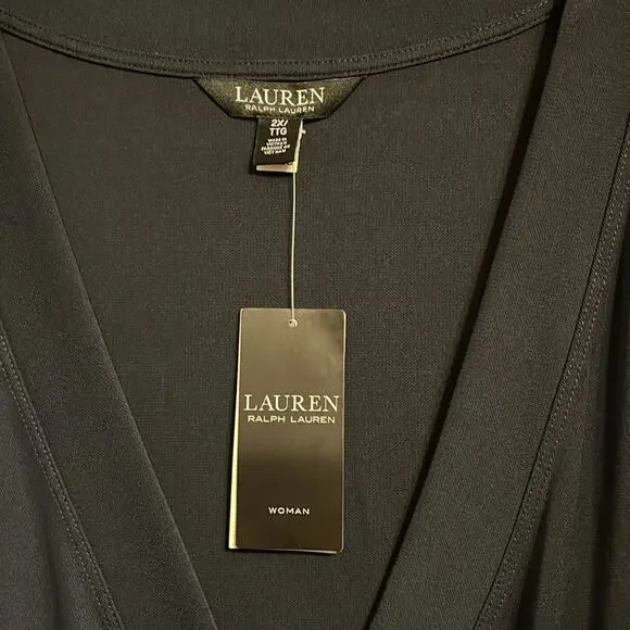 Lauren Ralph Lauren Stretch Jersey Top Navy Size 2X - Picture 5 of 5